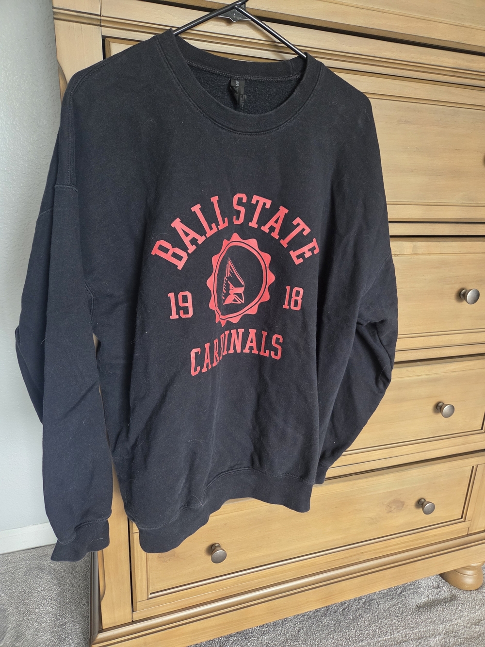 Ball State Cardinals Black Crewneck Sweatshirt